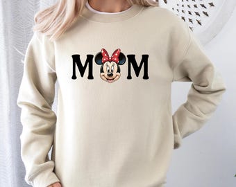 Disney Mom Dad Matching sweathirts, Minnie and Mickey Cartoon Mouse Ears T‑Shirt, Family Vacation Outfit Mother’s and Father’s Day Gift