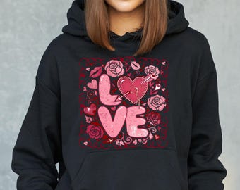 Retro Valentines Heart Sweatshirt, Preppy Heart Retro Tee, Teacher Valentine Hoodie,Mom Heart Shirt