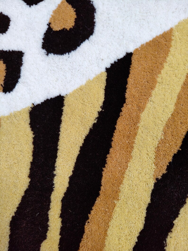 Animal Print Wool Area Rug, Modern Leopard Tiger Design - Etsy