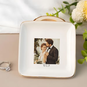 Custom Photo Trinket Dish; Personalized Ring Dish; Gift for Wife Mom Grandma; Custom Jewelry Tray; Custom Ring Dish; Best Gift for Lover