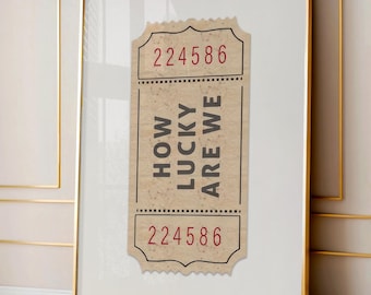 How Lucky Are We Card, Ace of Hearts Poster, Western Cowboy Print, Playing Card Wall Art, Romantic Rustic Decor, Game Room