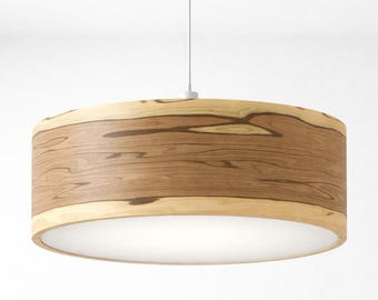Wood Pendant Light - Mid Century Modern - Handmade Lamp Ceiling Lamp - Chandelier Lighting - Organic Modern Forms - Wood Lampshade