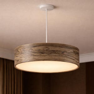 Handmade Walnut Wood Pendant Light – Scandinavian Style Ceiling Lamp Italian walnut