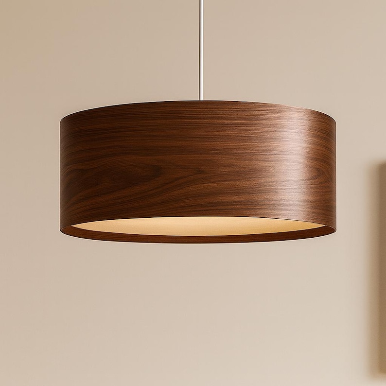 Handmade Walnut Wood Pendant Light – Scandinavian Style Ceiling Lamp rosewood(jacaranda)