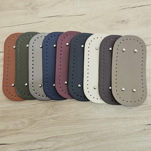 DIY Bag Base – Purse Bottom with Pre-Punched Holes – Faux Leather for Knitting, Crochet or Macrame, 20cm x 10cm Bag Base