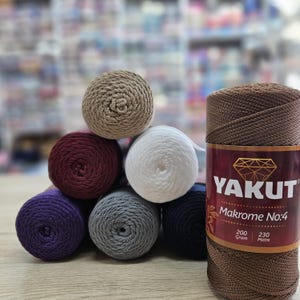 Yakut Macrame Cord – 3mm Cotton Rope for DIY Wall Hanging, Plant Hanger, Craft Projects, Crochet macrame Bag yarn, 4 mm Bag Rope