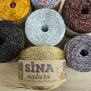 Metallic Yarn – Shiny Hand Knitting & Crochet Thread for Bags, Decor, Macramé, Crafts – Fine Durable Lurex Fiber