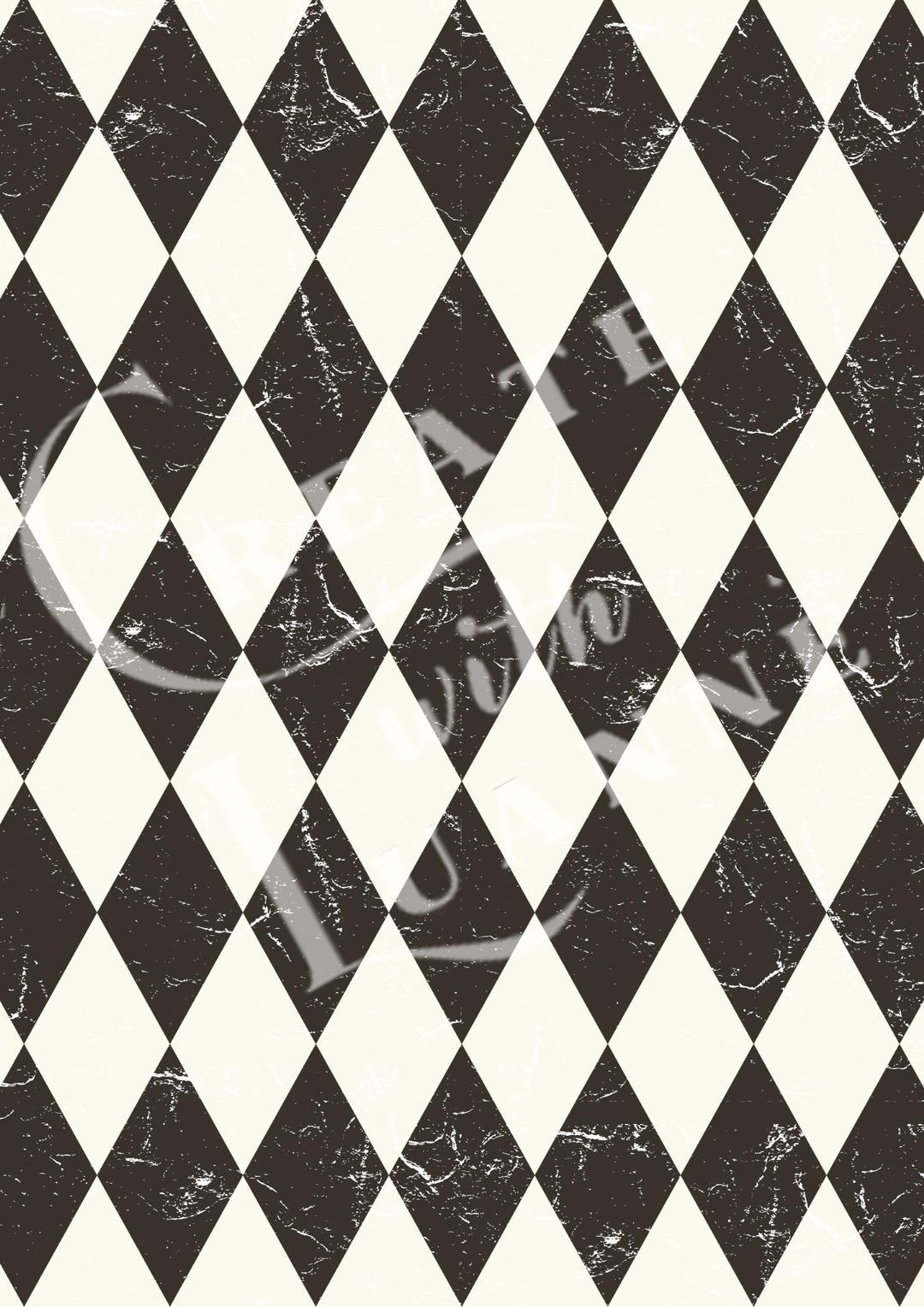 Distressed Harlequin Pattern, A4 (8.3 X11.7) Single Resizable ...