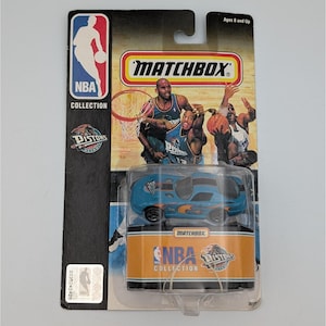 Matchbox NBA Collection Detroit Pistons Dodge Viper RT/10 Coche de metal fundido a presión azul 1998