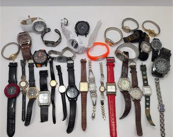 Bulk Lot ~31 Watches Parts Repair Quartz Pulsar Caravelle Nike Sports Ill As-Is