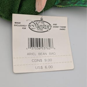 Disney Store Ariel The Little Mermaid Bean Bag Plush Red Yarn Hair NWT image 3