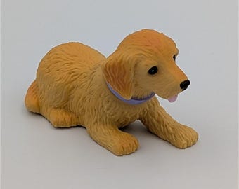 Figura cabezona vintage de Barbie "I Love Pets" Golden Retriever de Mattel, año 2001.