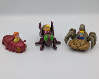 VTG 1998 Burger King Kids Club Bug Riders Lot Kid Vid Snaps I.Q. Toy Set