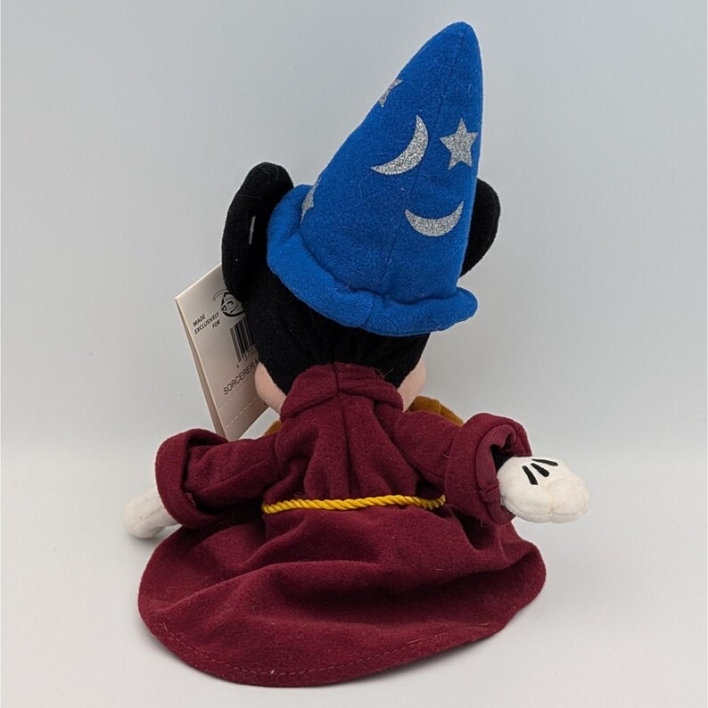 VTG Disney Store Sorcerer Mickey Bean Bag Plush Fantasia Wizard Mickey Mouse image 2