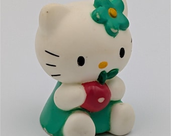 VTG Sanrio Hello Kitty Fruits Line Apple Vinyl Finger Puppet Figure 2000 2"