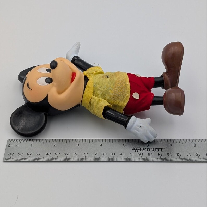 Vintage R. Dakin Walt Disney World Rubber MICKEY MOUSE Figure 8" Poseable 1968 image 7