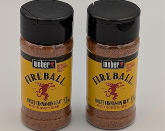 Weber Fireball Sweet Cinnamon Heat Seasoning Whiskey Flavored Lot of 2
