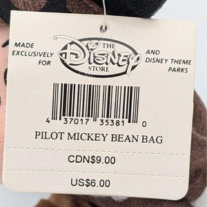 Disney Store Pilot Mickey Mouse Bean Bag Plush Vintage Aviator Bomber Jacket image 4