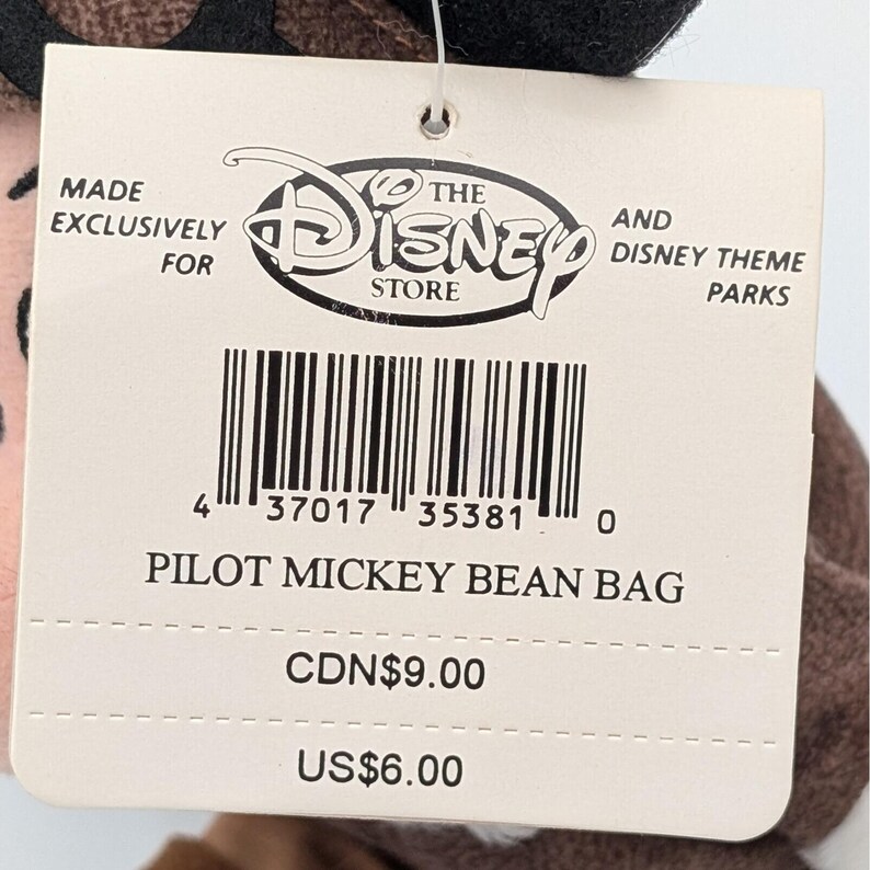 Disney Store Pilot Mickey Mouse Bean Bag Plush Vintage Aviator Bomber Jacket image 4