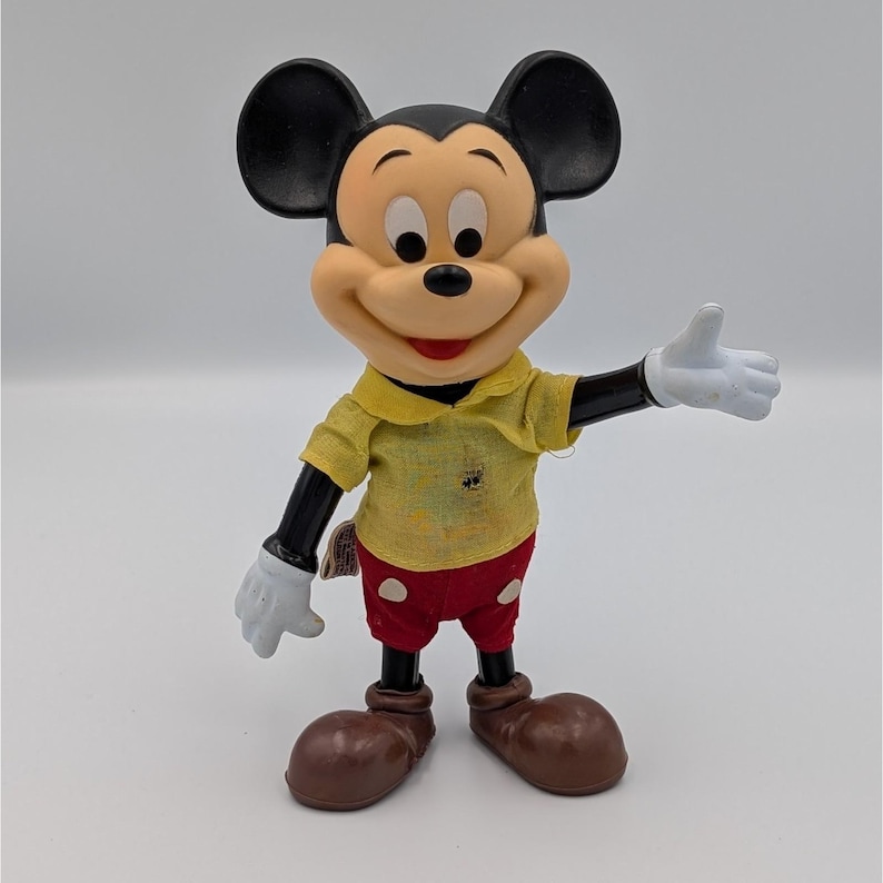 Vintage R. Dakin Walt Disney World Rubber MICKEY MOUSE Figure 8" Poseable 1968 image 1