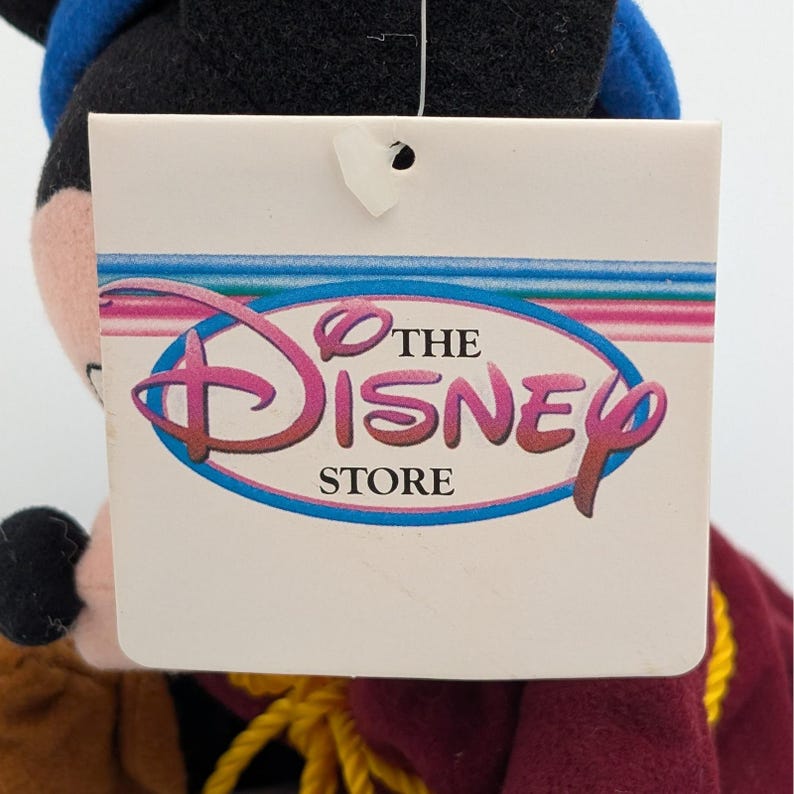 VTG Disney Store Sorcerer Mickey Bean Bag Plush Fantasia Wizard Mickey Mouse image 3