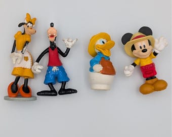 VTG Disney Arco Figure Lot Clarabelle Cow Goofy Donald Duck Mickey Safari 1980s
