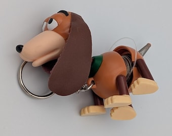 VTG 1995 Toy Story Slinky Dog Keychain Disney Store Exclusive Leather Like Ears