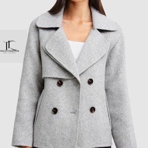 Gray Wool Coat Long Womens Grey Wool Coat elegant Wool Overcoat Wool Wrap Coat Warm Handmade Wool Coat Double Breasted Wool Coat Button Coat