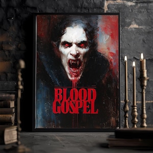 Dracula Poster &quot;Blood Gospel&quot; — 4 Poster Set, Gothic Horror Art Print, Oil Painting Style Vampire Wall Decor, wall art, Digital Download