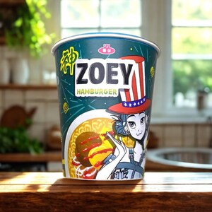 Zoey Design | Etykieta na makaron | Kubek KPop Demon Hunters Ramyeon | Projekt opakowania do druku