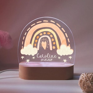 Personalized Night Light with Rainbow Cloud, Nursery Decor, Custom Baby Name Light Night Gift, Kids Room Decor, Personalized Gifts for Baby