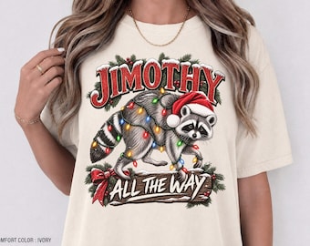Camiseta navideña de Jimothy Raccoon, camiseta divertida de animales para las fiestas, sudadera para amantes de los mapaches