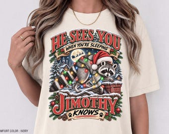 Camiseta navideña de Jimothy Raccoon, camiseta divertida de animales para las fiestas - Sudadera