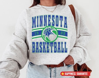 Vintage Style Minnesota Timberwolve Crewneck Sweatshirt - Minnesota Basketball Sweatshirt – Timberwolve Sweater – Timberwolve Sports Apparel