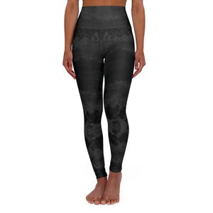 Abstract Grey Acid Wash Snakeskin High Waist Yoga Leggings Activewear for Yoga, Fitness, Dance, Gym, Festival Fashion Original Unique Design