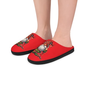 Christmas slippers, cozy indoor footwear for women, festive holiday house shoes, gift for her, winter slippers, cute and warm Foot wear