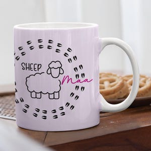 Sheep Maaa Mug - Cute Farm Life Coffee Cup for Women, Shepherdesses & Sheep Lovers