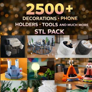Más de 2500 archivos STL funcionales: decoración del hogar, gadgets, soportes, soportes y más (archivo digital)
