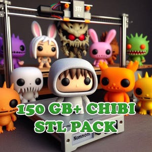 Chibi & NomNom STL Bundle | 150GB+ Cute 3D Printable Figures | Kawaii Character Models | Digital Download