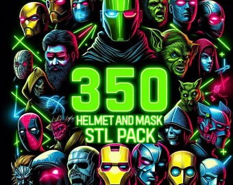 350+ Mask - Helmet STL Bundle | Movie & Game Cosplay 3D Print Files | Prop Models Pack