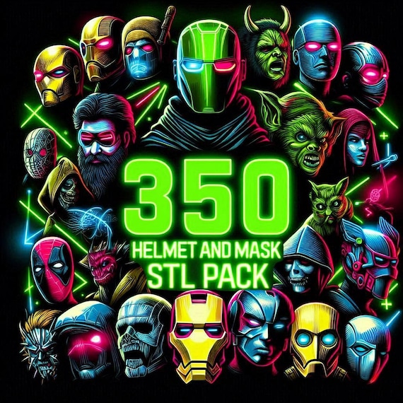 350+ Mask - Helmet STL Bundle | Movie & Game Cosplay 3D Print Files | Prop Models Pack