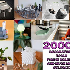 2000+ Functional STL Files – Home Decor, Gadgets, Stands, Holders & More (Digital Archive)