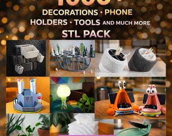 1000+ Functional STL Files – Home Decor, Gadgets, Stands, Holders & More (Digital Archive)