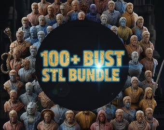 Massive Büste STL Bundle | 100+ 3D druckbare Figurendateien | Digitaler Download | Statuen, Figuren & Ikonen