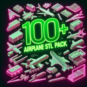 100 Aircraft STL Files Bundle | 3D Printable Airplane Models | Digital Download | Fighter Jets, Vintage Planes & More