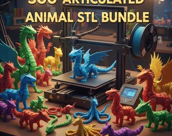 500+ Articulated Animal STL Files: 3D Printable Poseable Creatures (Digital Download