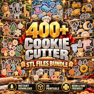 400+ Cookie Cutter STL Bundle | 3D Print Baking Molds | DIY Cookie Shape Files Pack