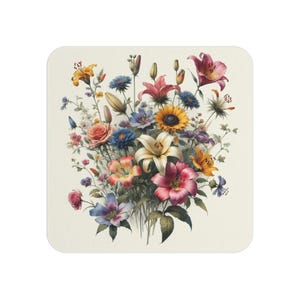 Blumen-Untersetzer-Set - Vintage botanische Untersetzer, perfekt für Einweihungspartys, Hochzeiten, Partys, dekorative Wohndekoration