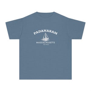 Vintage Sailboat Padanaram, Massachusetts Est 1652 Youth Tee, Kids Tshirt, Coastal Nautical Shirt, Sailing Boat Summer Top, Children Gift