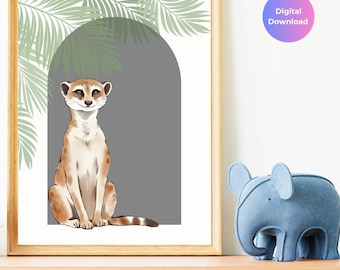 Baby Meerkat Art Print | Safari Nursery Decor (Digital Download)